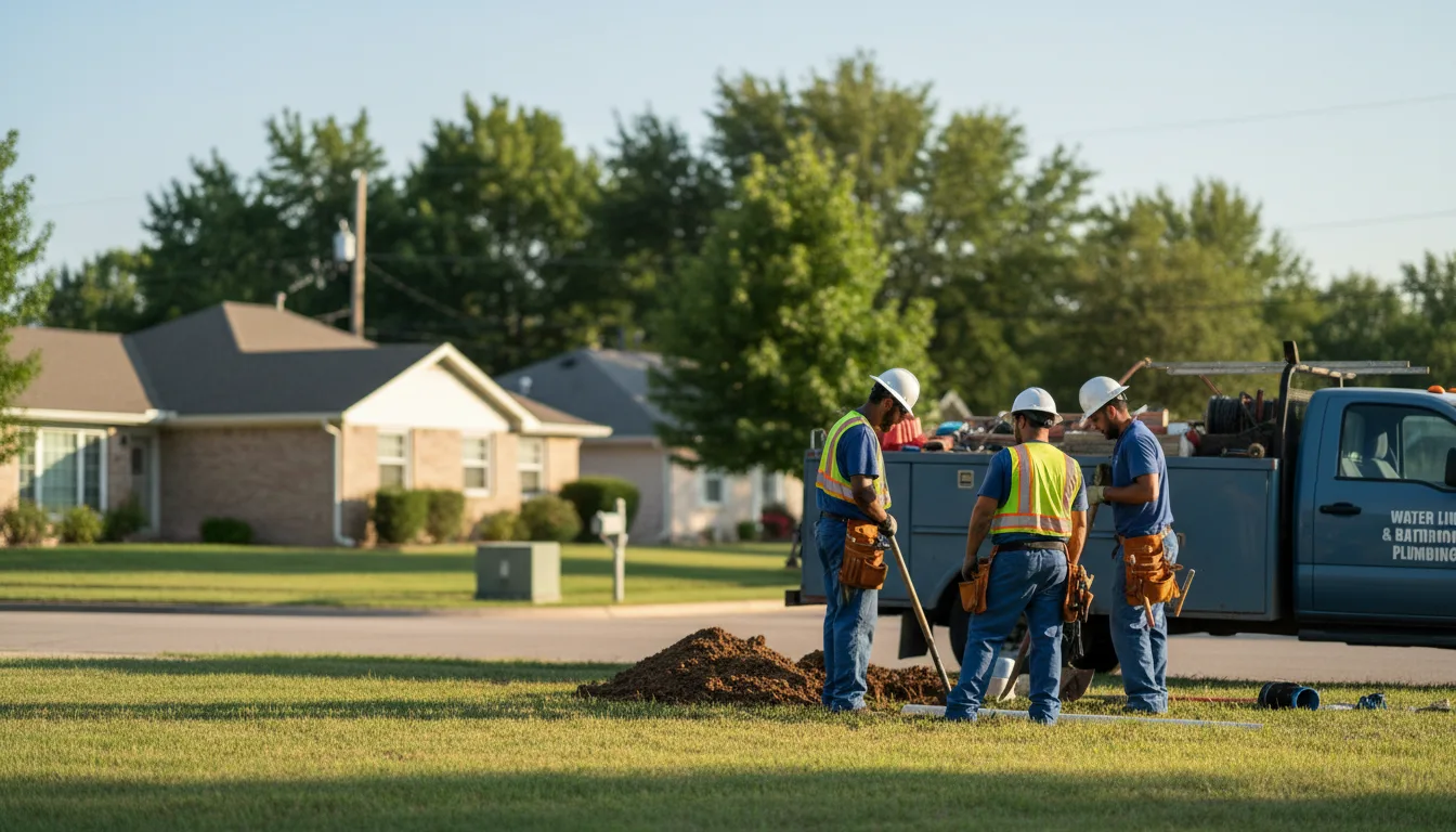 Residential water line and bathroom plumbing service in Sabetha, KS